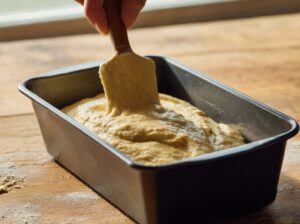 Викладіть тісто у підготовлену форму для випікання