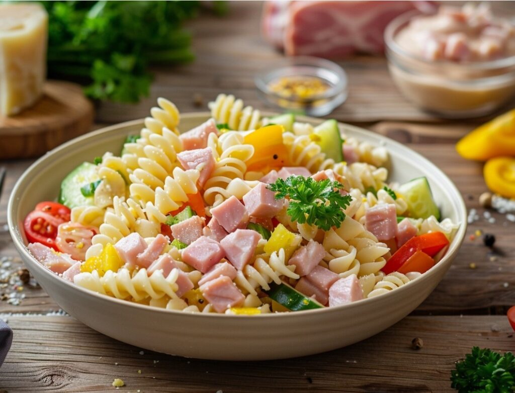 Jak poprawić sałatkę makaronową za pomocą szynki