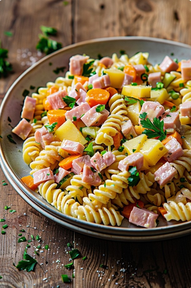 Jak prawidłowo dodać szynkę do sałatki makaronowej