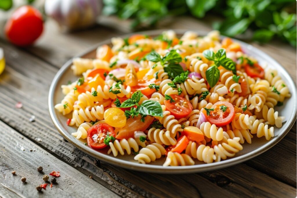 Як приготувати великий салат з макаронами на багато людей