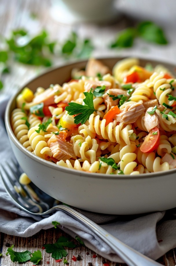 Hähnchen aromatisch machen für Nudelsalat