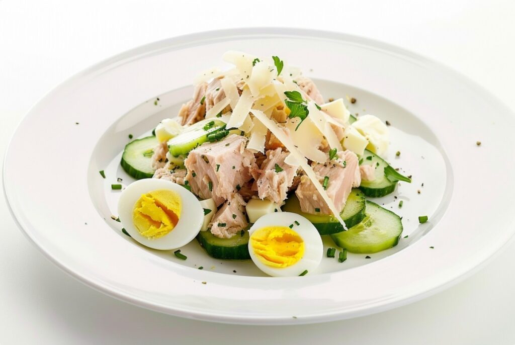 Який сир додати до салату з тунцем