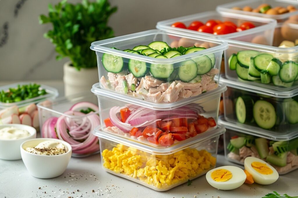 Storing ingredients for tuna salad