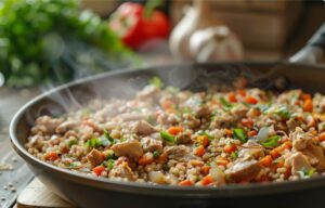 Зніміть сковороду з плити, додайте 10–15 г вершкового масла й обережно розпушіть крупу виделкою