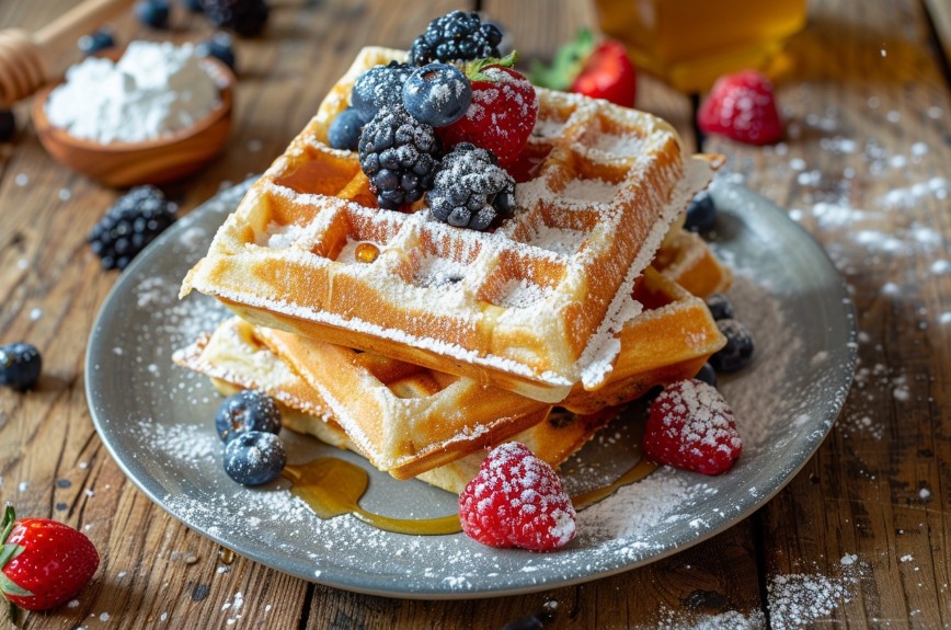 Золотисті вафлі на кефірі за простим рецептом